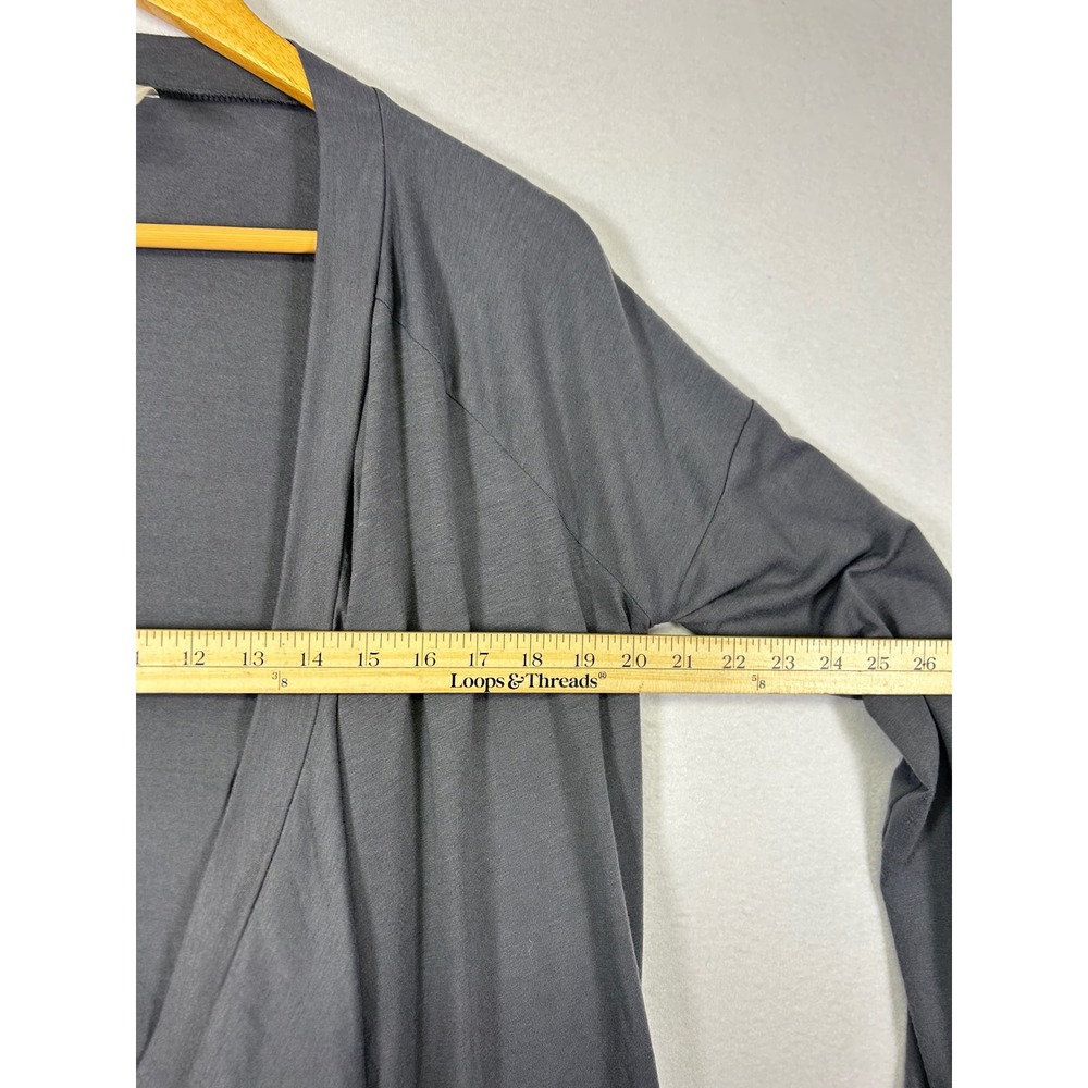 Minimalist Old Navy Women M‎ Gray Draped Open Front Waterfall Cardigan Sweater - Picture 7 of 10